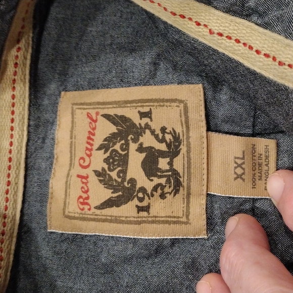 Xxl "Red Camel" brand charcoal gray Long sleeve button down shirt - Picture 3 of 14